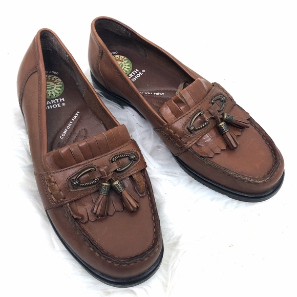 Earth Shoes Gelron Women's Loafers Leather Brown Size 6 and 6.5